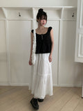 [Scrunchie set] Forming Button Flare Sleeveless Blouse