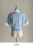 Mailing Layered Color Matching Shirt Zip-up Knit