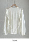 Mion V-neck Shirring Strap Blouse