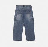 (UNISEX) Coloring Carpenter Wide Denim Pants
