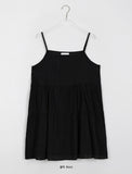 Naoya Shirring Layered Sleeveless Midi One Piece