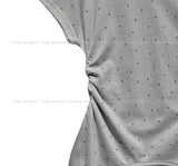 Star shirring strap two-way boat neck short sleeve