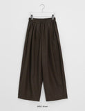 [BAONHAUS] Garyu Wool Pintuck Banding Wide Slacks - 50% Wool
