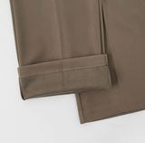 Winter two-pin tuck back banding double lock inner button wide slacks pants