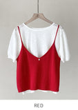 [Bustier set] Bier Layered Short Sleeve Knit