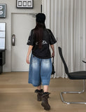 Wade Patch Banding Bermuda Denim Pants