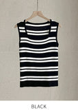 Junien Square Stripe Sleeveless Knit