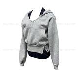 POEN Slit Button Halter Layered Hoodie