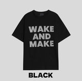 Make lettering print short sleeve t-shirt