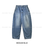 Likee semi-balloon washed denim pants