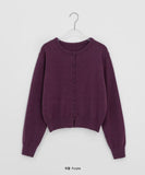 Qkel Color Round Knit Cardigan
