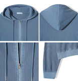 Kand Waffle Pigment Hooded Zip-Up