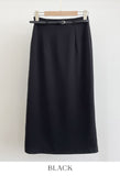 Billy Slit H-Line Long Skirt (Belt Set)