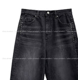 Doubling Straight Stud Denim Pants