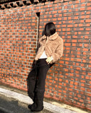 Sevin Collar Two-Tone Fur Jacket