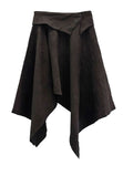 Leton Unbalanced Suede Skirt