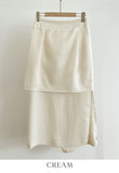 Core Wrinkle-Free Pleated Wrap Long Skirt