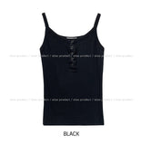 Folded ribbed snap sleeveless shirt