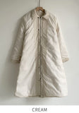 Suede Quilted Lightweight Long Padding Coat (Belt Set)
