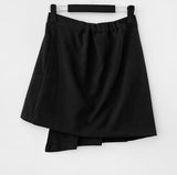 Mink wrap unbalanced miniskirt