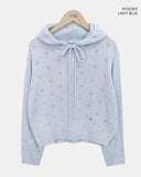 Mamel Punching Hooded Knit Cardigan