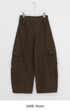Yanbs Cargo Brushed Curved Wide Pants