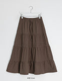 Nayuta Pintuck Tiered Banding Long Skirt
