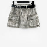 Karl Belt Washing Mini Skirt