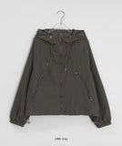 Tarint Crop Hood Windbreaker Zip-Up Jumper