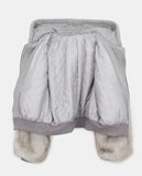 Dihi two-tone fur quilted hooded zip-up jumper