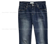 Hip-point bootcut denim pants