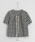 Hulco Lace Check Short Sleeve Blouse