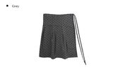 Ponce Dot Wrap Skirt Layered Pants Set