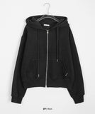 Lamines Two-Way Color Brushed Hood Zip-Up