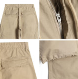 Defun diagonal cargo cotton pants
