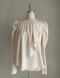 Skyle Shirring Satin Blouse