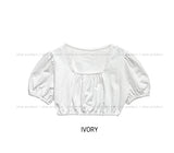MUSE Lace Puff Crop Short Sleeve