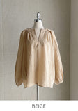 Macaron V-Shirring Blouse