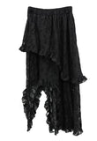 Autumn Lace Tiered Unbalanced Skirt
