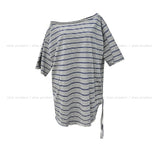 Multi stripe strap off-shoulder short sleeve