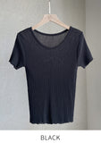 [Planning] Beria U-neck Ribbed Short Sleeve Knit