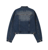 Ocean Washing Stitch Biker Denim Jacket