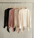 Sharo satin tie blouse