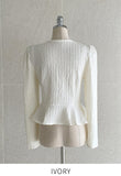 Brett Wrinkle Puff Peplum Jacket Blouse