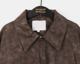 Timber Vintage Washing Leather Two-Way Blouson Jacket