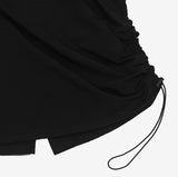 Poron string back slit pocket skirt
