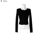 Lumpy Rib Round Slim Fit Long Sleeve Cardigan
