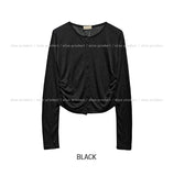 Leah Side Pintuck Ribbed Cardigan