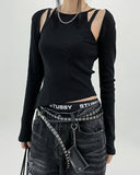 Connie unbalanced halter-neck bolero Set