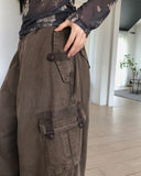 Karn Multi-Pocket Wide Cargo Pants